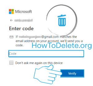 Skype delete verification code 