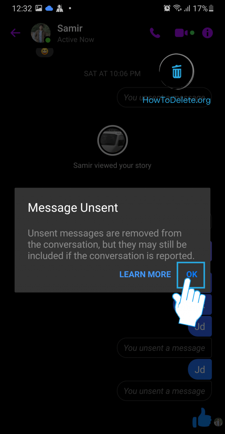 delete messenger messages