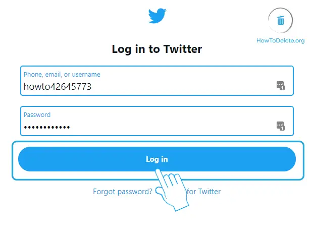 Log in to Twitter