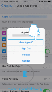 View Apple ID settings 