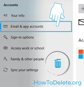 Windows 10 email and app settings 