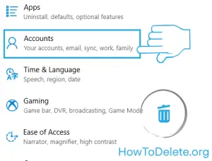 Windows 10 account settings 