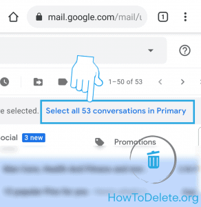 gmail all email delete select all conversation 