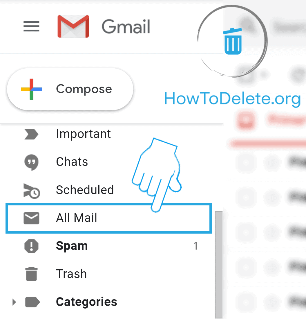 How to Delete all Gmail emails at once from Mobile