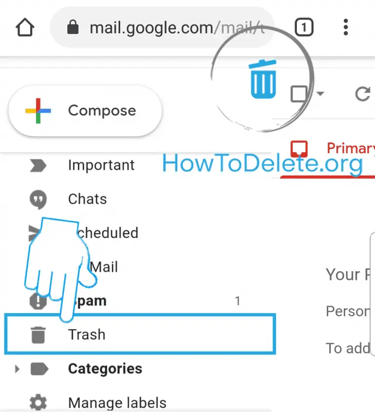 how to delete all mail from gmail account
