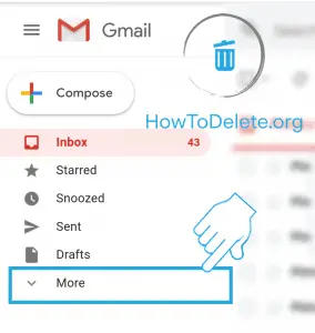 gmail more option for all email delete