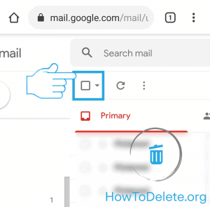 gmail check box to select all email for delete 