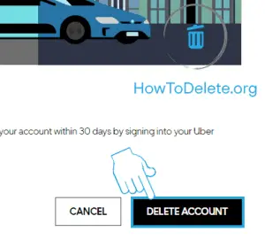 Uber account delete confirmation 