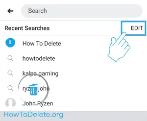 mobile search history edit to clear 
