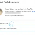 Select I want to permanently delete my content