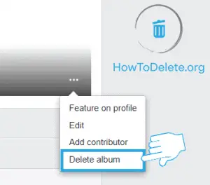 delete facebook album option