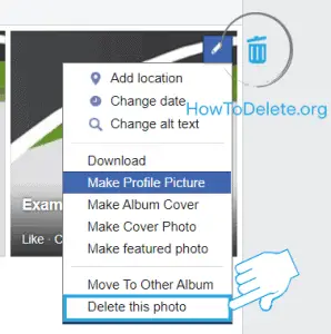delete facebook photo option