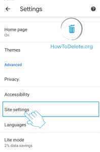 Choose site settings 