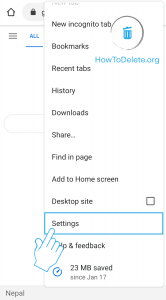 select settings 