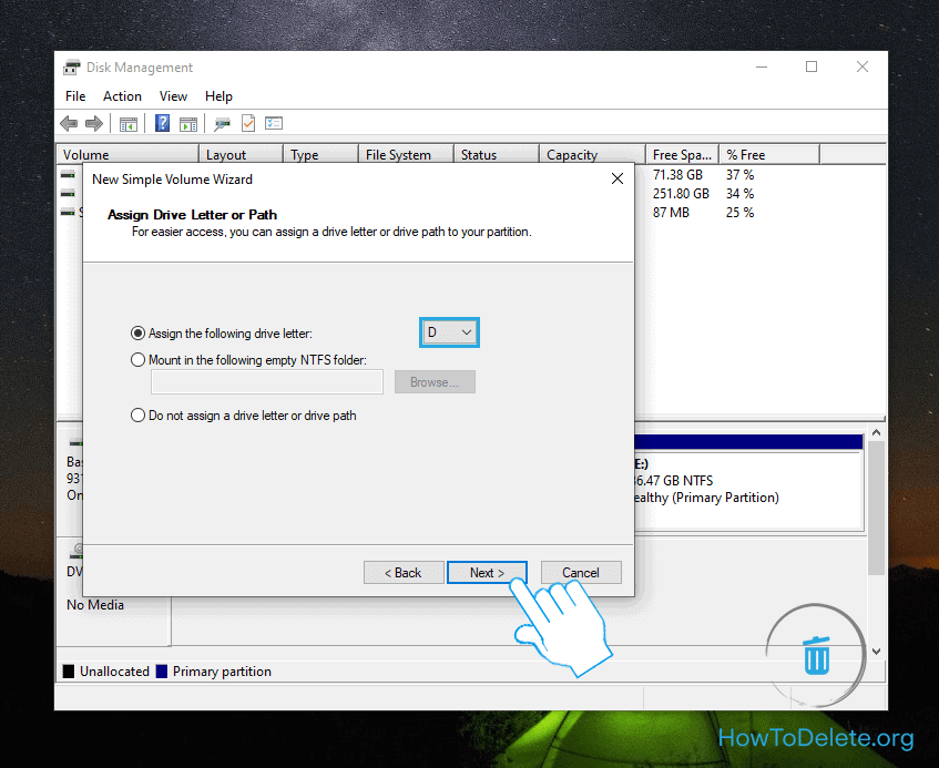 failed to assign a drive letter