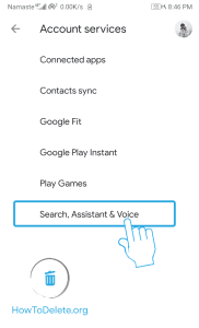 select Search, Assistant & Voice