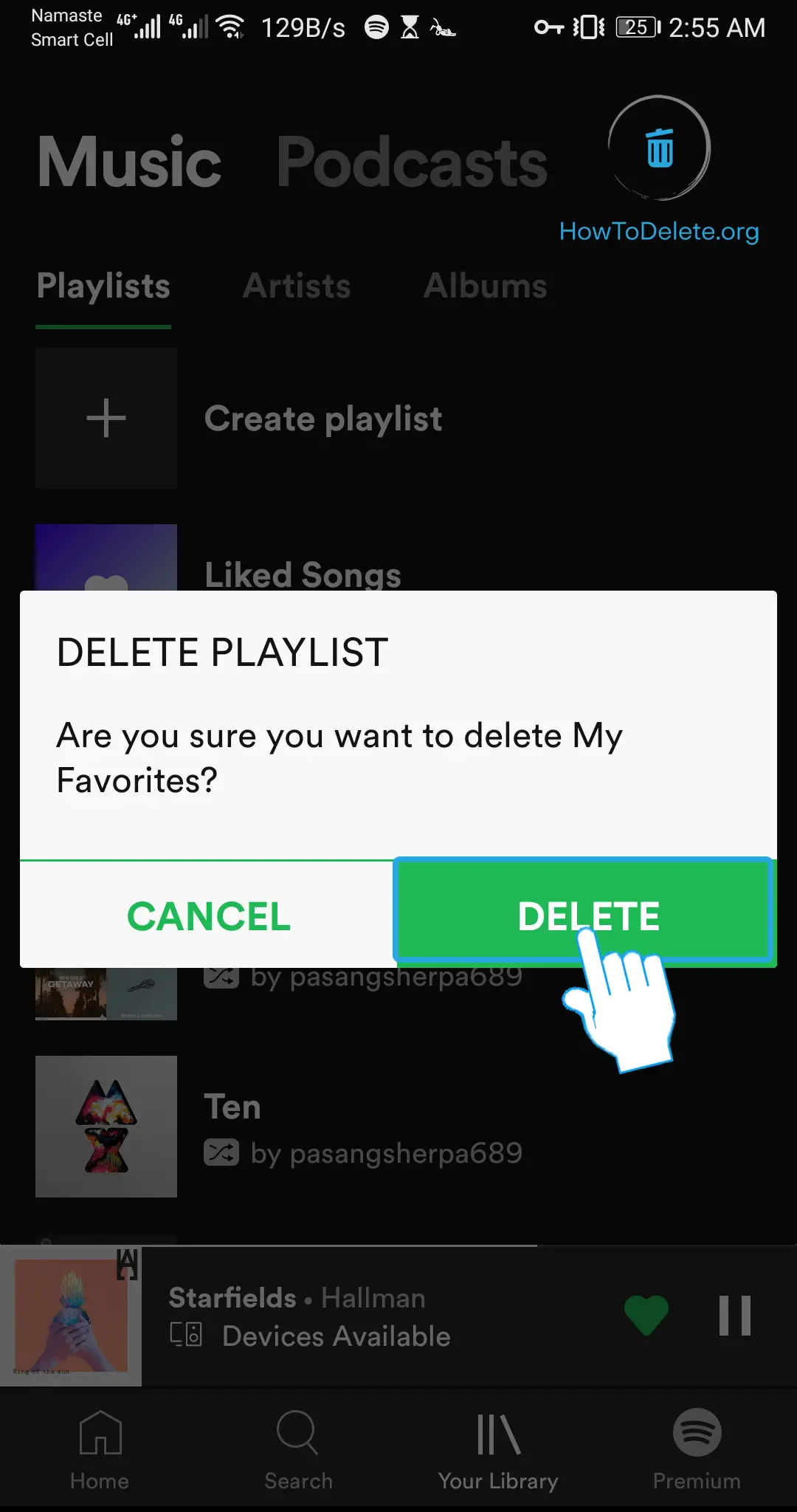 how to delete spotify app